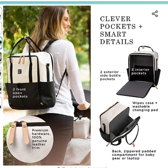 Petunia Pickle Bottom Black and Cream Baby Bag - Picture 3 of 13